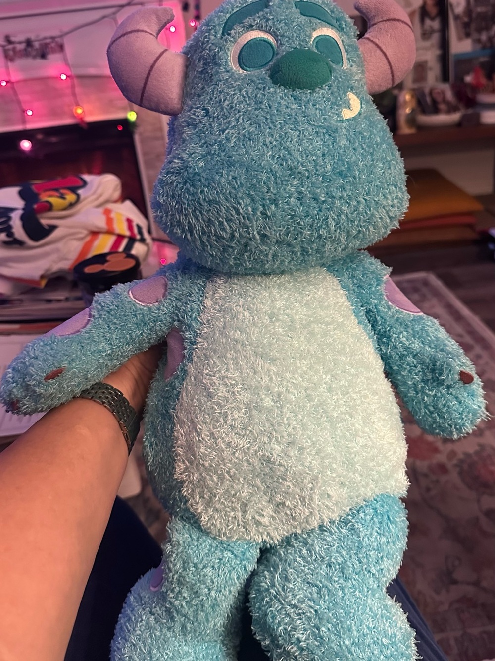 Disney Pixar Monsters Inc Sully Weighted Fuzzy Plush . Used as display only.
